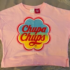 Zara Kids Pink Chupa Chups Graphic Cropped Tee Size 11-12